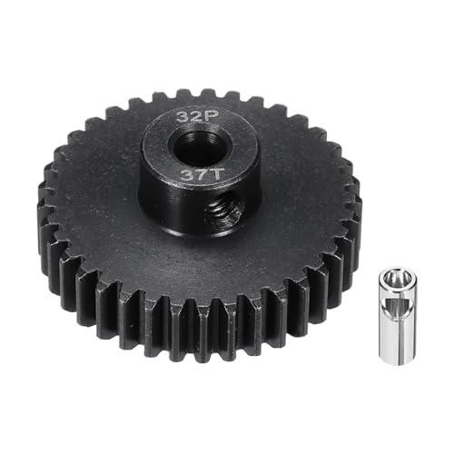 32P Steel Pinion Gear Set 37T for 5mm Shaft Hardened Steel Pinion Gear with Shaft Coupler Connector for RC Motor - style: 37T