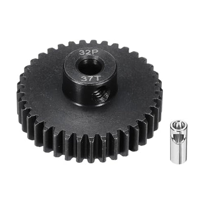 32P Steel Pinion Gear Set 37T for 5mm Shaft Hardened Steel Pinion Gear with Shaft Coupler Connector for RC Motor - style: 37T