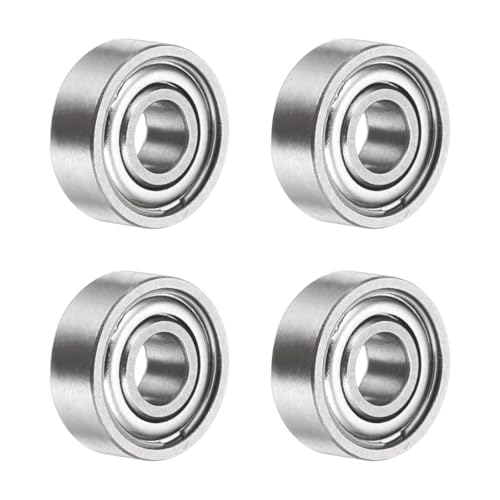 uxcell 4Pcs SMR83ZZ Deep Groove Ball Bearings, 3x8x3mm 440C Stainless Steel Double Shielded Bearings, ABEC 5 - size: 3x8x3mm