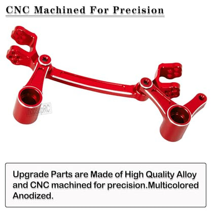 Aluminum Steering Bellcranks Servo Saver Upgrades Part for 1/8 Mojave 4X4 4S BLX RC Car,Drag Link Set w/Bearings Hops Up,Replaces ARA340200 Red - color: Red(steering)