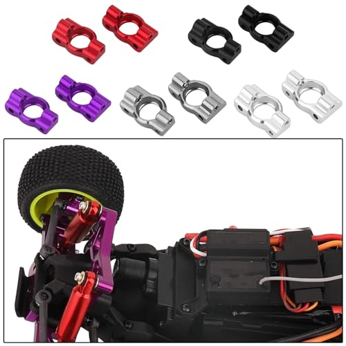 Rc Steering Cup Parts For Losi Micro B 2WD RTR 1/24 Steering Blocks C Hubs Suspension Arms Bulkhead Shock Mount CVD Shaft RC Car For Buggy Upgrade Parts(Red) - color: Red
