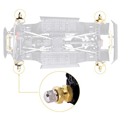 RC Hex Hub 12mm Brass Wheels Hex Hubs Extension Hex Drive Adapter Spacers for 1/10 RC Crawler Axial SCX10 90046 D90, 4-Pack (12mm) - size: 12mm