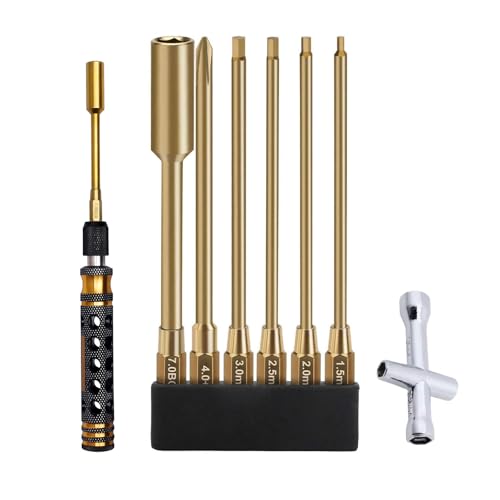 8Pcs RC Tool Hex Driver Screwdriver Set, 1.5-3.0mm Nut & Cross-Shaped for Electric Driver YUBJIANG