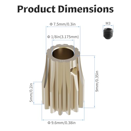 Pinion Motor Gear, M0.6 14T, 1/8 in (3.175mm) Shaft Hole | M0.6 Pitch 14 Teeth, 7075 Aluminum Alloy, 1/8 Inch Shaft Hole, RC Motor Pinion Upgrade, for 1/10 RC Brushless Crawler - size: M0.6 14T