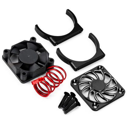 Cooling Fan 35mm Motor Heatsink for Tra-xxas Mini Maxx/Slash/XRT | VXL 3S 1:8 Jato 2S 4S 1:16 Black Aluminum Alloy Upgrade Parts - color: Black