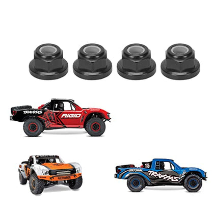 RCAWD Wheel Nuts for 1/7 UDR Unlimited Desert Racer 85086-4, New Maxx 1/10 Monster Truck 89086-4 89076-4 Upgrades, Hubs Hex Adapter M5 5mm Flanged Nylon Hop Ups Parts for #8447 Black - color: Black