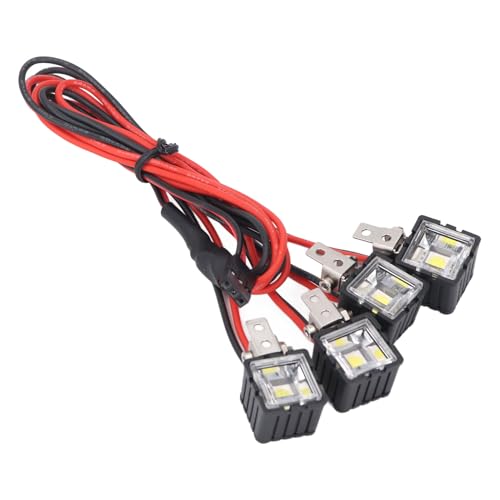 RC LED Lights, RC Car Lights White Lighting High Brightness LED Headlight RC Car Front for Axial for SCX10 90046 for Redcat RC Light Bar for 1:10 RC Crawler (4LED) - size: 4LED