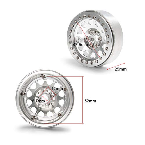Aluminum 2.2" Beadlock Wheel Rim for Axial Wraith SCX10 II III TRX4 | 1Set/4PCS,1/10 RC Crawler Car Upgrade Parts