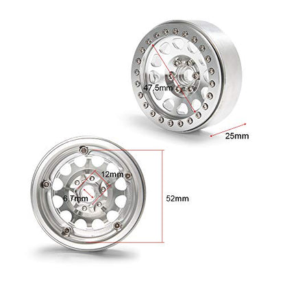 Aluminum 2.2" Beadlock Wheel Rim for Axial Wraith SCX10 II III TRX4 | 1Set/4PCS,1/10 RC Crawler Car Upgrade Parts