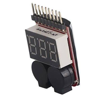 Lipo Battery LED Tester, Long Lasting Low Voltage Alarm Buzzer Checker for RC Enthusiasts