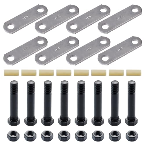 Lonffery 2 Packs Trailer Alex Shackle Kit, 312L Shackle Strap Fit for 3500lb-7200lb Double Eye Spring - size: 312-2PC