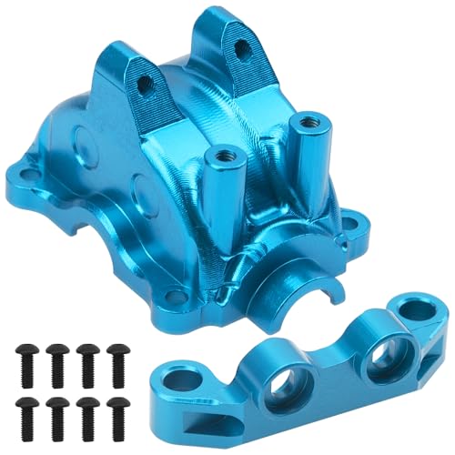 ShareGoo Metal Differential Gearbox Cover Diff Housing Case & Upper Arm Compatible with Tamiya TT02 TT-02D TT-02B TT-02FT 1/10 RC Car (Blue) - color: Blue