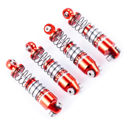 RCLIONS SCX24 Shocks 33mm Oil Shock Absorber for AXIAL SCX24 Deadbolt JLU Gladiator Base Camp 1/24th RC Crawler Car Upgrade Parts - color: Red