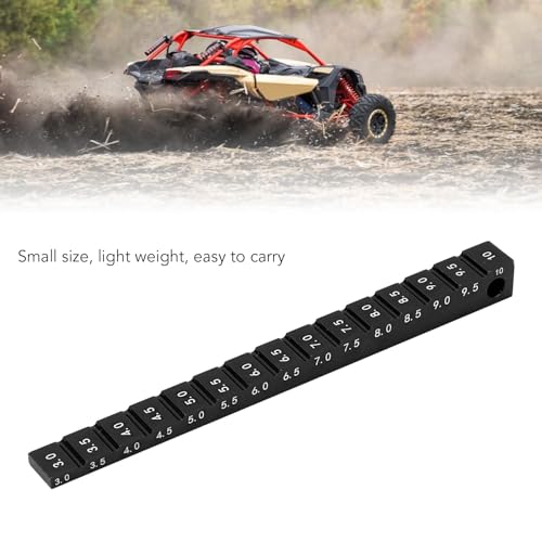 RC Ride Height Gauge 1/10, RC Camber Gauge Aluminum Alloy RC Ride Height and Camber Gauge Kit for 1/10 RC Drift Car, 0.1 to 0.4in Adjustment Range (Black) - color: Black