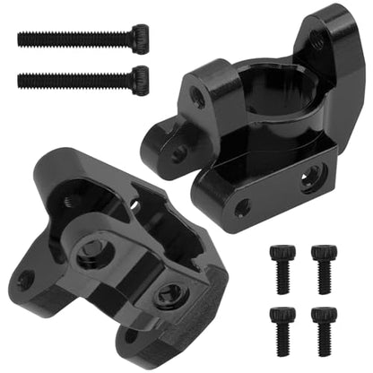 Metal C-Hubs Caster Blocks & Front Steering Blocks & Rear Stub Axle Upgrade Parts Compatible with MN128 MN86s MN86k MN86 G500 1/12 RC Crawler Car (Black) - color: Black