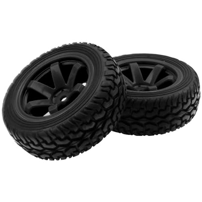 75mm/2.95'' Rubber Tires & Plastic Wheel Rims 12mm Hex w/Foam Compatible with HSP Tamiya HPI Kyosho 1/10 1/12 On-Road RC Touring Car,WLtoys 1/14 144001 RC Buggy (Black) - color: Black