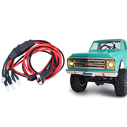 RC-Hub LED Front Light Headlights Bumper Light Set for 1/24 Axial SCX24 AXI00001 RC Crawler Car (Yellow Red) - color: Yellow Red