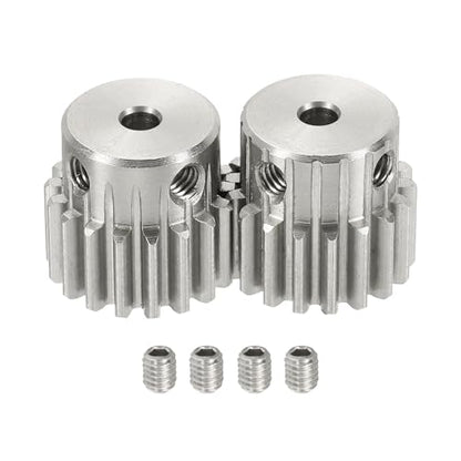 uxcell 2Pcs 1 Mod 18T Spur Gear 4mm Bore, 304 Stainless Steel Pinion Gear, 20°Pressure Angle, for Spur Rack and RC Model Car or Motor DIY(16mm) - size: 1 Mod 18T, 4mm x 16mm