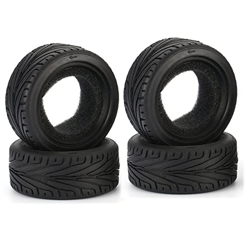 RC On-Road Car Tyres,WONFAST 4PCS/Set 65mm Grain Drift Soft Rubber RC Tire for 1/10 Racing HSP Tamiya HPI Kyosho RC On Road Run-flating Car Parts - color: 65mm-black
