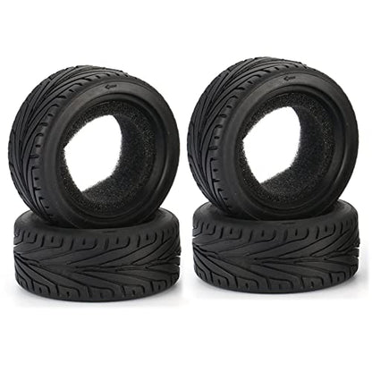 RC On-Road Car Tyres,WONFAST 4PCS/Set 65mm Grain Drift Soft Rubber RC Tire for 1/10 Racing HSP Tamiya HPI Kyosho RC On Road Run-flating Car Parts - color: 65mm-black