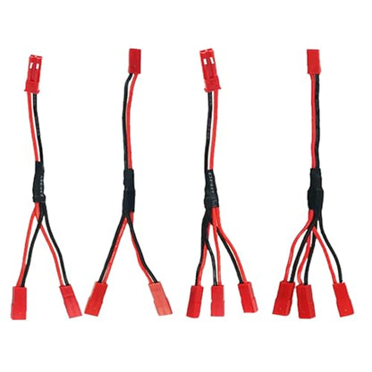 4pcs JST Plug Splitter 15cm/5.9" JST Male Female Y Cable JST Y Parallel Adapter Splitter Harness for RC Car Crawler ESC Battery Motor Cooling Fan - color: 4-Pack
