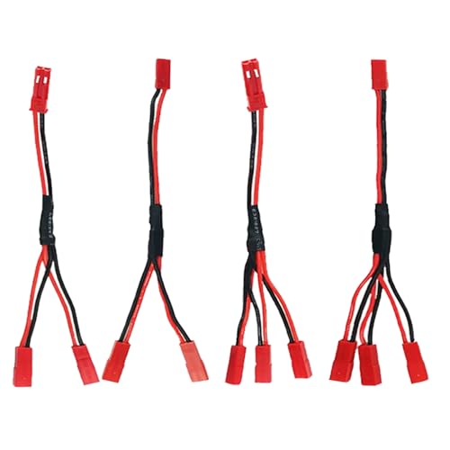 4pcs JST Plug Splitter 15cm/5.9" JST Male Female Y Cable JST Y Parallel Adapter Splitter Harness for RC Car Crawler ESC Battery Motor Cooling Fan - color: 4-Pack