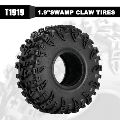 INJORA 1.9" S5 Swamp Claw Mud Terrain Tire for 1/10 RC Crawler, 120 * 42mm