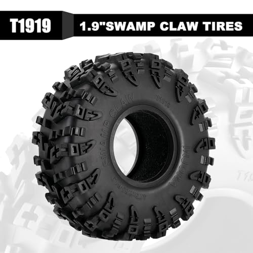 INJORA 1.9" S5 Swamp Claw Mud Terrain Tire for 1/10 RC Crawler, 120 * 42mm