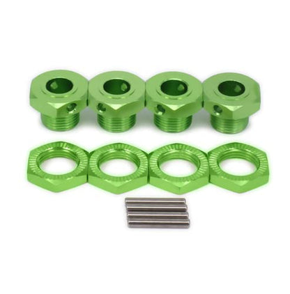 Aluminum 17mm Hex Wheel Nuts Adapter for Arrma 6s BLX Infraction Limitless Mojave Typhon hopups Upgrade Parts 4 pcs/Set(Green) - color: Green
