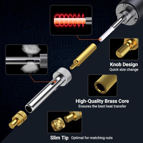 Preciva Heat Set Insert Tool, M6 Threaded Inserts Screw Kit for 3D Printing | Complete Set of Inserts, Soldering Irons & Tips, for 3D Printing, Plastic, DIY, for Surface Finishing & Modification, 186Pcs - size: M6