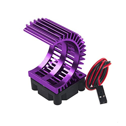 RC Motor Heatsink 540 545 550 Motor Heat Sink with 5-6V Cooling Fan Compatible with Traxxas HSP HPI Wltoys Himoto Axial Tamiya 1/10 RC Crawler Truck Car (Purple) - color: Purple