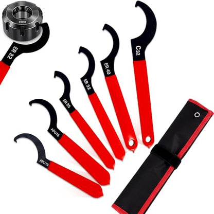 Coilover Spanner Wrench Set 6PCS Universal Shock Adjustment Tool | Steel Hook Wrench Set for Coil Over Suspension Adjustment and Motorcycle Shock Settings, Universal Spanner Tools