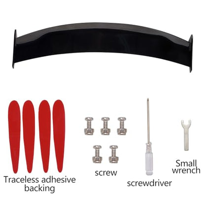 Mini Spoilers for Cars 11.8Inch Universal Auto Car Tail Wing Black Texture Cool Decoration Non-Punching Tiny Trunk Spoiler Automotive Exterior Accessories RC Car Modified Parts - style: Black