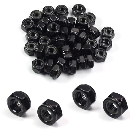 M8 Lock Nut Nylon Inserted Locknuts for Patio Furniture M8 Bolts | 40pcs Metric Hex Lock Nuts Self-Lock Nylon Insert M8x1.25mm Carbon Steel Self Locking 13mm Hex Nut Driver Nut - size: M8 (40PCS)
