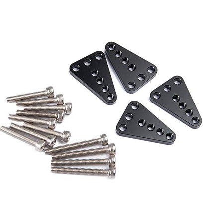 4PCS Aluminum Front Rear Shock Absorber Mount, Black | Adjust Height Bracket, Upgrades, For 1/10 Axial SCX10 I II, RC Crawler Car - color: Black