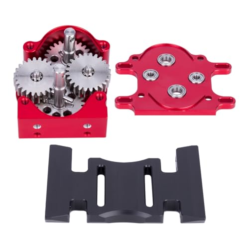 Dual Transmission Dig Overdrive Gearbox with Delrin Skid for 1/10 RC Crawler LCG Cheater Rigs Capra SCX10 PRO Upgrade (Purple)