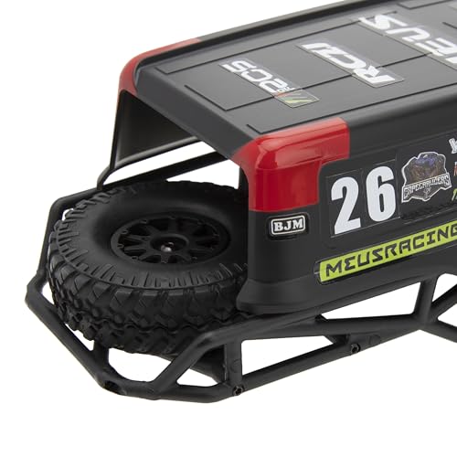 MEUS Racing MB18 TRX4M Body & Chassis Kit for Traxxas TRX4M Defender Bronco K10 F150 High Trail 1/18 RC Crawler Upgrades Parts (Red&Black) - color: Red&black