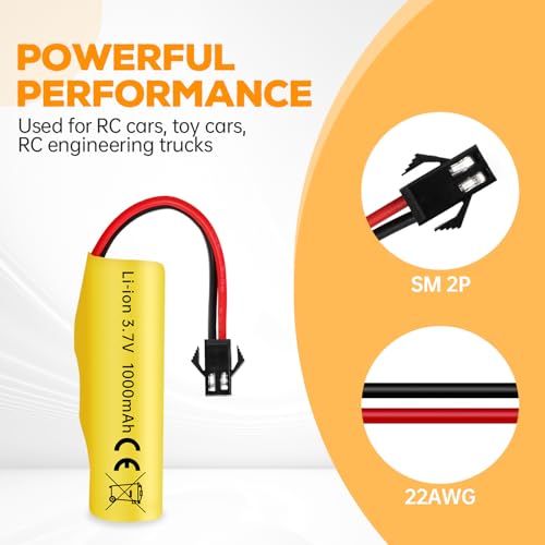 sea jump 5PCS 3.7V 1000mAh Li-ion Battery with 5in1 Charger for TB202 TB201 TM201 TM202 TC141 DE35 DE38 DE40 DE50 DE84 S767 SL-356A 1220A RC Stunt Car RC Toy Car RC Rolling Car Battery
