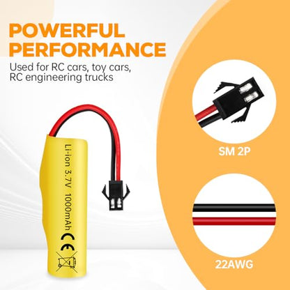 sea jump 5PCS 3.7V 1000mAh Li-ion Battery with 5in1 Charger for TB202 TB201 TM201 TM202 TC141 DE35 DE38 DE40 DE50 DE84 S767 SL-356A 1220A RC Stunt Car RC Toy Car RC Rolling Car Battery