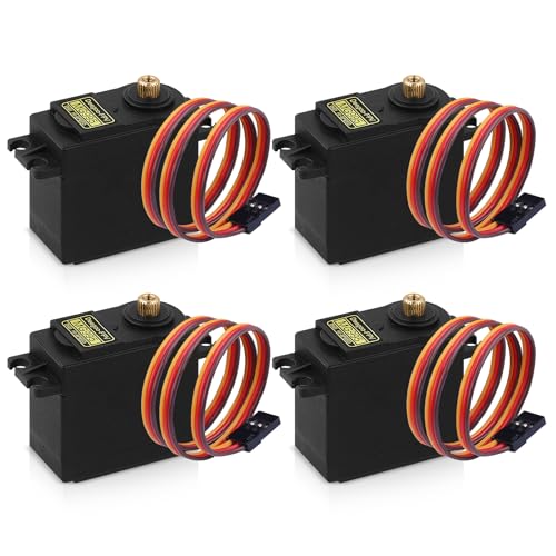 Deegoo-FPV MG995 Metal Gear Digital Servos, 4-Pack | 13kg-cm torque at 6V, 180° travel, metal gears and ball bearing design for RC vehicles, robots and mechanical arms. - style: MG995-4pack