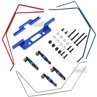RC Aluminum Front and Rear Wide Sway Bar Kit Upgrades Part for 1/10 Slash 2WD RC Car,Alloy Sway Bar Kit Front & Rear Anti-Roll Bar Wide Sway Bar Hops Up