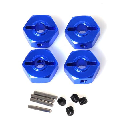 Aluminum 12mm Hex Adapter RC Upgraded Parts for LOSI 1/18 Mini LMT 4X4 Brushed Monster Truck RTR-LOS01026 RC Car, Blue - color: Blue Hex Adapter