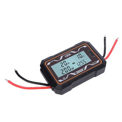 Focket Power Analyzer, 100A Battery Monitor Meter with Blue Backlit LCD Display, Digital Watt Meter for RC Solar Electric Vehicles Battery Consumption Testing