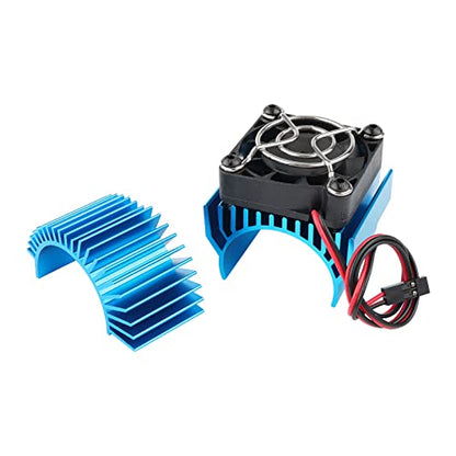 Aluminum RC Heat Sink with 5V Cooling Fan 3650 3660 540 550 Size Motor Heatsink and Motor Seat Combo for for Wltoys A949-B A959-B A969-B A979-B K929-B 12428 1/12 1/18 RC Car, Pack of 3 - style: Single Fan + RC Heatsink + Mount Seat