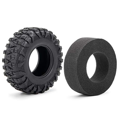 2.2" 120mm RC Rubber Wheel Tires for 1/10th RC Crawler Car | with 4PCS Foam Insert