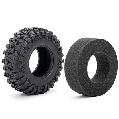 2.2" 120mm RC Rubber Wheel Tires for 1/10th RC Crawler Car | with 4PCS Foam Insert