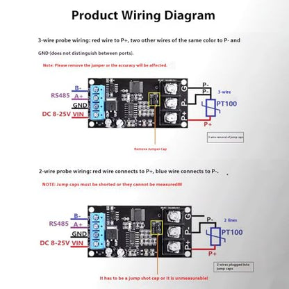 PT100 Metal Sensors RS485 Transmitter Wide Temperature Ranges High Reliability for Automotive Electronics Temperature Transmitter for Industrial Electronics