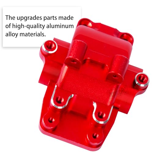 Alloy Gearbox Transmission Case Front&Rear Differential Housing for 1/18 LaTrax Teton Desert Prerunner Rally,Wave Box Gearbox Hops Up,SST-Replaces Part 7530(Red) - color: Red(2pcs)