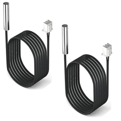 2-Pack 10K Temperature Sensor Probe, 1 Meter Waterproof Temp Sensor Probe, Stainless Steel 3950 NTC Temp Sensor Probe, Digital Temperature Transmitter Extension Cable