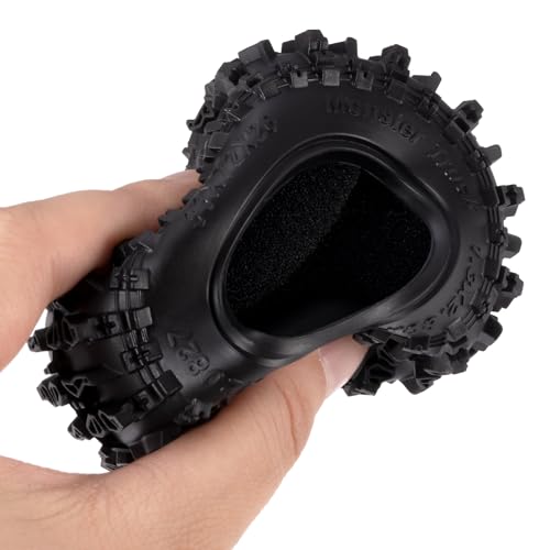 4PCS 1.3" Beadlock Tires with Foam Insert for 1/18 1/24 Axial SCX24 AX24 TRX4M RC Crawler Truck Car Upgrade Parts (B Style) - color: *B Style